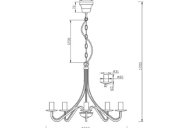 Landhaus LED Kronleuchter 5-flammig Metall in Rostoptik Ø 55cm