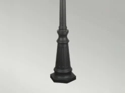 Landhausstil LED Straßenlaterne 3-flammig mit Bleiglas, Höhe 227cm