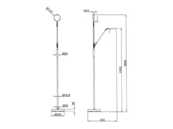 LED Akku Stehlampe MORENO dimmbar mit Flexarm, Schwarz Höhe 137cm