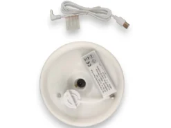 LED Akku Tischleuchte mit Schirm Sonnengelb, per USB aufladbar, Höhe 20cm