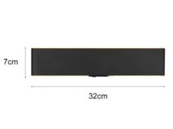LED Akku Wandleuchte mit Fernbedienung, per USB aufladbar, Schwarz Breite 32cm