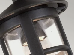 LED Außen Decken Laterne aus Alu im Landhausstil, Schwarz Höhe 23,5cm