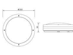 LED Außen Deckenleuchte Wandleuchte 2er SET mit Bewegungsmelder Anthrazit, Ø30cm
