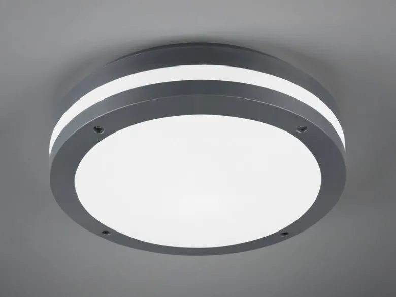 LED Außen Deckenleuchte Wandleuchte 2er SET mit Bewegungsmelder Anthrazit, Ø30cm