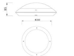 LED Außendeckenleuchte Wandlampe rund in Anthrazit - 26 cm