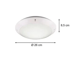 LED Außendeckenleuchte Wandlampe rund in Weiß matt - 26 cm