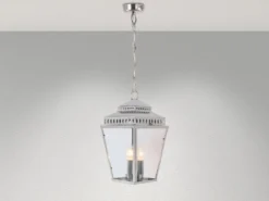 LED Außenhängeleuchte im Landhausstil, Silber Ø22cm