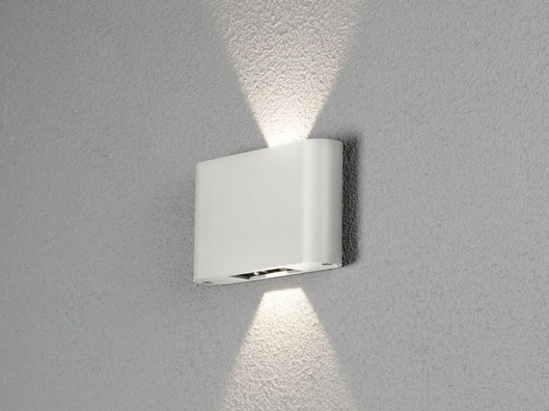 LED Außenleuchte CHIERI Weiß Up and Down Wandlampe Außenbereich B.18cm, H.11cm