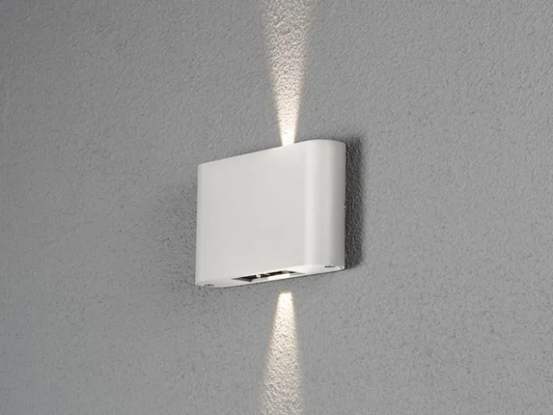 LED Außenleuchte CHIERI Weiß Up and Down Wandlampe Außenbereich B.18cm, H.11cm