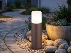 LED Außen Sockelleuchte aus Aluminium in Rostoptik E27, Höhe 30cm