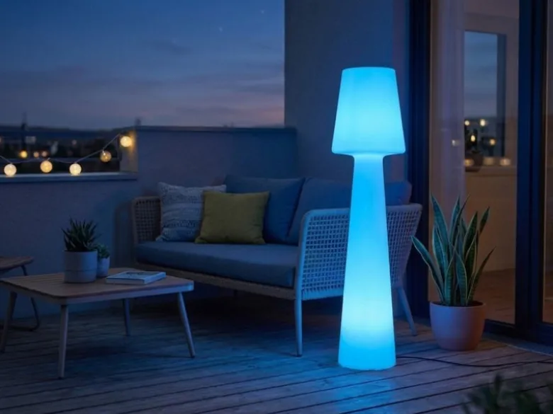 LED Außenstehleuchte mit Fernbedienung & RGBW Farbwechsel, Höhe 110cm