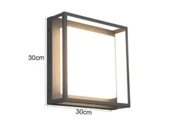 LED Außen Wand- Deckenleuchten 2er SET im Bauhaus Stil, Anthrazit, 30cm breit