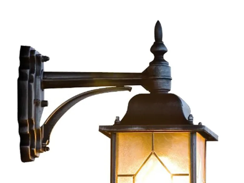 LED Außen Wandlaterne hängend im Landhausstil, schwarz, Höhe 38cm