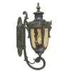 LED Außenwandlaterne im Jugendstil mit Amberglas, stehend Höhe 53cm