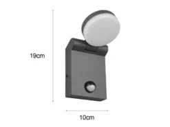 LED Außenwandleuchte ADOUR Höhe 19cm, Schwarz mit Bewegungsmelder