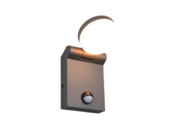 LED Außenwandleuchte ADOUR Höhe 19cm, Schwarz mit Bewegungsmelder