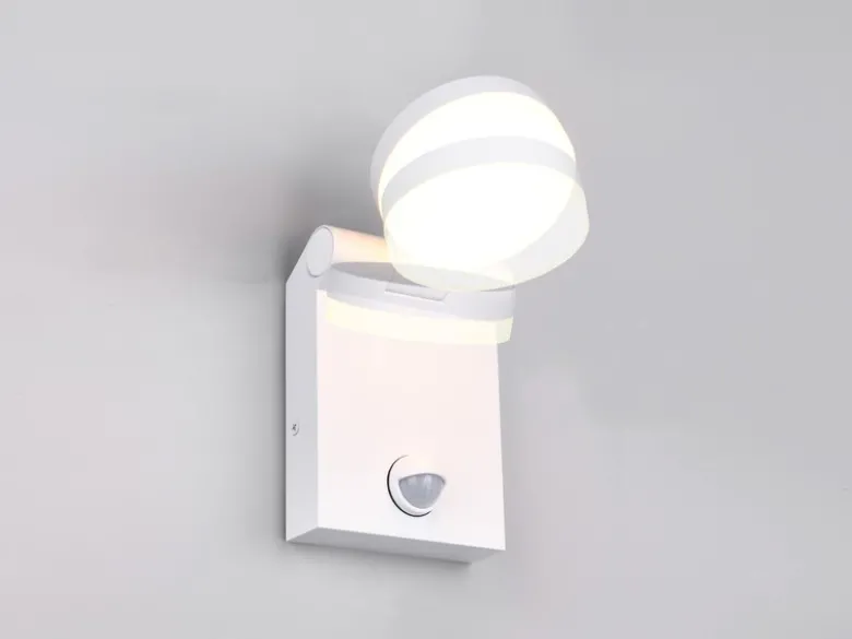 LED Außenwandleuchte ADOUR Höhe 19cm, Weiß mit Bewegungsmelder