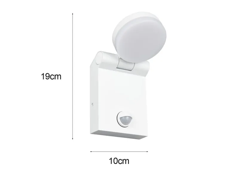 LED Außenwandleuchte ADOUR Höhe 19cm, Weiß mit Bewegungsmelder