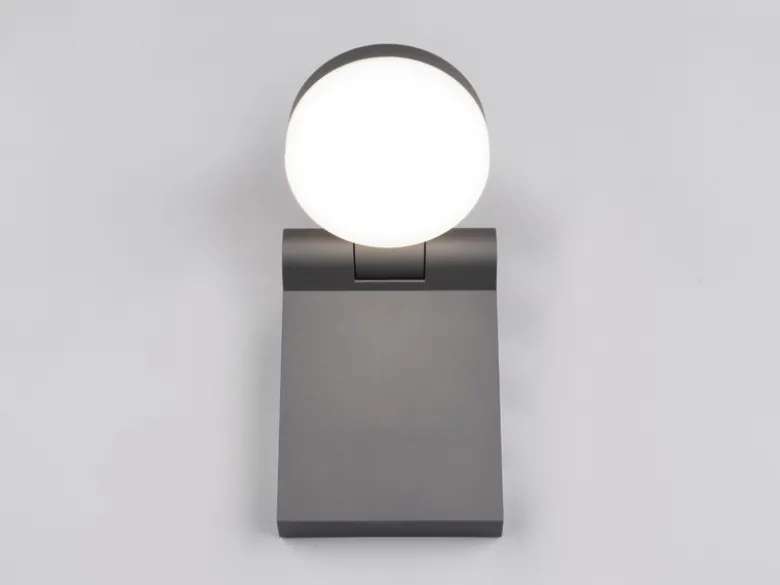 LED Außenwandleuchte ADOUR Leuchtenkopf einstellbar, Schwarz Höhe 19cm