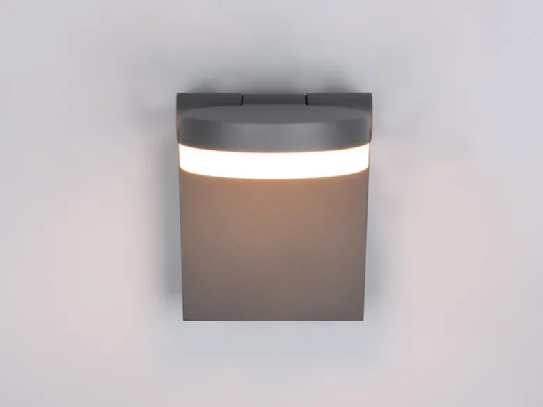 LED Außenwandleuchte ADOUR Leuchtenkopf einstellbar, Schwarz Höhe 19cm