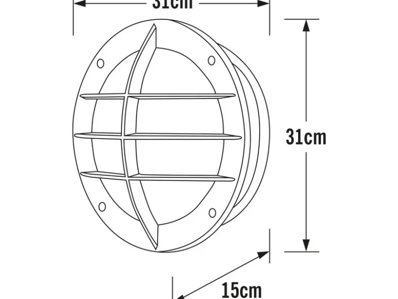 LED Außenwandleuchte Aluminium Silbergrau & Acrylglas Weiß, Ø 31cm
