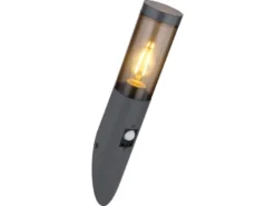 LED Außenwandleuchte Anthrazit & Rauchfarben mit Bewegungsmelder, Höhe 41cm