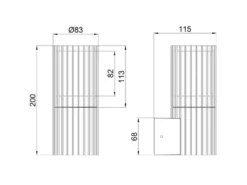 LED Außenwandleuchte aus Aluminium in Anthrazit, Höhe 20cm