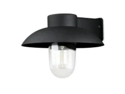 LED Außenwandleuchte aus Aluminium Schwarz & Klarglas, Höhe 21cm
