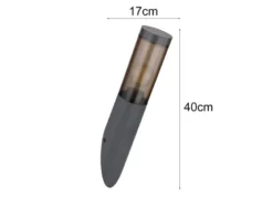 LED Außenwandleuchte aus Edelstahl in Anthrazit & Rauchfarben, Höhe 40cm