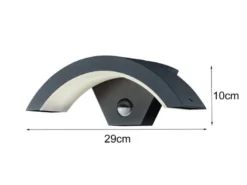 LED Außenwandleuchte Bewegungsmelder Anthrazit rund, 2er SET für Hausbeleuchtung