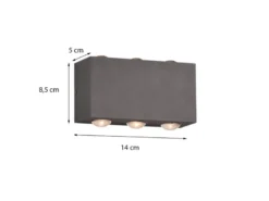 LED Außenwandleuchte CLYDE Anthrazit mit Up and Down Light, Breite 14cm