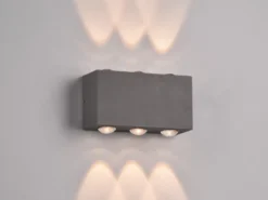 LED Außenwandleuchte CLYDE Anthrazit mit Up and Down Light, Breite 14cm