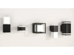 LED Außenwandleuchte CUBIC aus Aluminium in Schwarz, 17x15cm