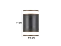 LED Außenwandleuchte CUSCO Up and Down in Schwarz, Höhe 14cm