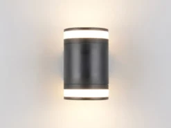 LED Außenwandleuchte CUSCO Up and Down in Schwarz, Höhe 14cm