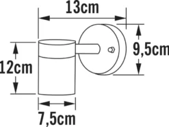 LED Außenwandleuchte Downlight, Höhe 12cm, Aluminium Grau