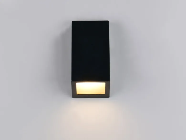 LED Außenwandleuchte Downlight Schwarz für Fassadenbeleuchtung, Höhe 14,5cm