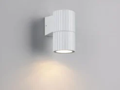 LED Außenwandleuchte Downlight Weiß geriffelt, Höhe 11cm