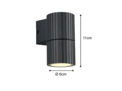 LED Außenwandleuchte Downlight Anthrazit geriffelt, Höhe 11cm