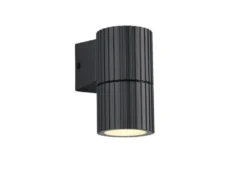 LED Außenwandleuchte Downlight Anthrazit geriffelt, Höhe 11cm
