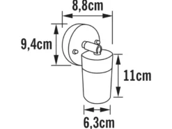 LED Außenwandleuchte Downlight schwenkbar, Höhe 15cm, Edelstahl