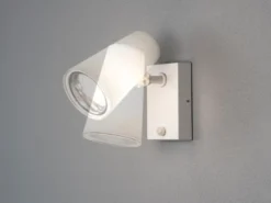 LED Außenwandleuchte Downlight Weiß mit Bewegungssensor, Höhe 21,5cm IP54 E27