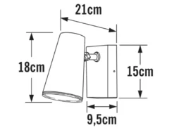 LED Außenwandleuchte Downlight Weiß mit Bewegungssensor, Höhe 21,5cm IP54 E27