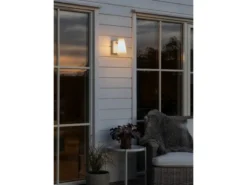 LED Außenwandleuchte Downlight Weiß mit Bewegungssensor, Höhe 21,5cm IP54 E27