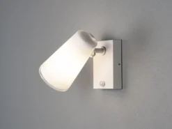 LED Außenwandleuchte Downlight Weiß mit Bewegungssensor, Höhe 21,5cm IP54 E27
