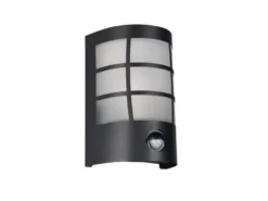 LED Außenwandleuchte Edelstahl Schwarz mit Bewegungsmelder, Höhe 20cm