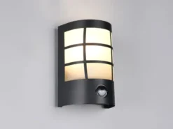 LED Außenwandleuchte Edelstahl Schwarz mit Bewegungsmelder, Höhe 20cm