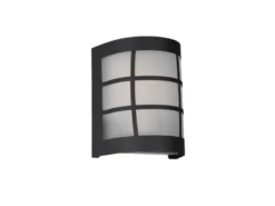 LED Außenwandleuchte Edelstahl Schwarz & Glas Weiß, Höhe 16cm