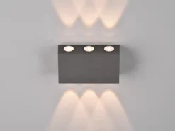 LED Außenwandleuchte 2er SET Anthrazit mit Up and Down Light, Breite 14cm