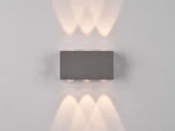 LED Außenwandleuchte 2er SET Anthrazit mit Up and Down Light, Breite 14cm